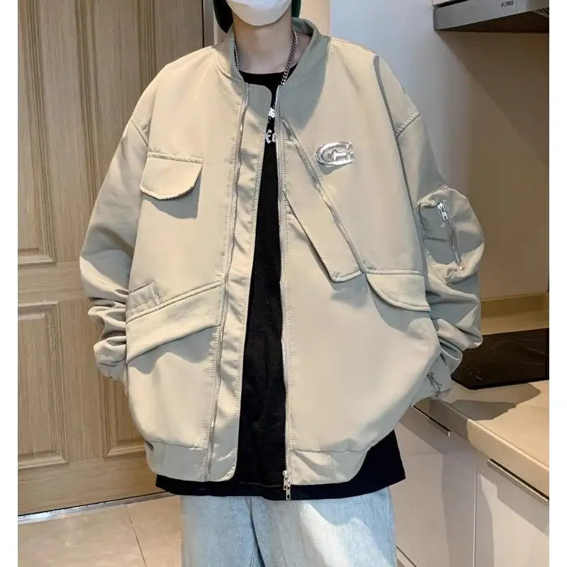 

Бейсбольная куртка в стиле ретро в американском уличном стиле, повседневная свободная рабочая одежда, летное пальто, мужская и женская модная верхняя одежда