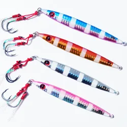 40g 60g 80g luminous glow knife jig jigging lure with assist hook slow jig sea bass mackerel tuna boat fishing game sea