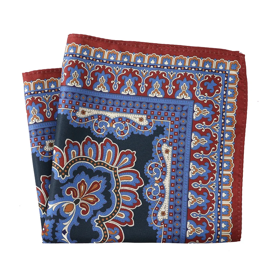 Vintage Paisley Dot Print Pocket Square for Men