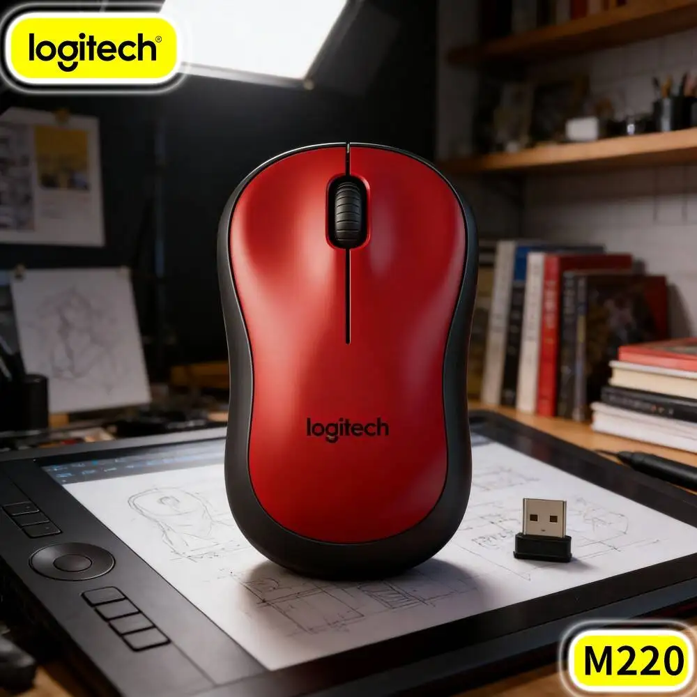 Logitech M220 Low Noise Quiet Mouse Plug‑And‑Play Nano Dongle Energy‑Efficient For Home Work Laptop Desktop Windows Mac PC