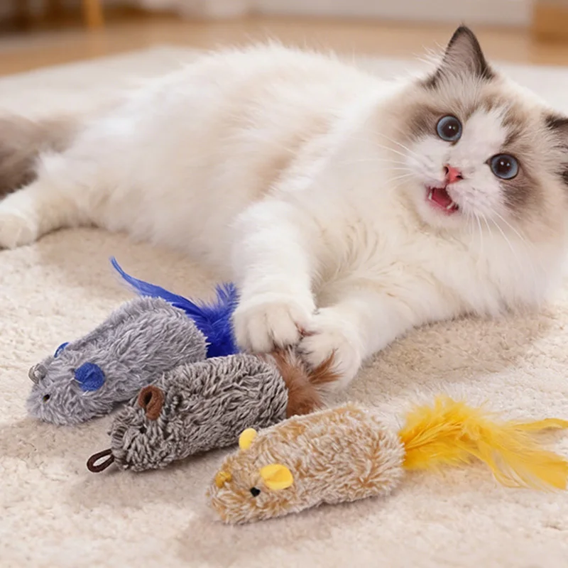Ratoncito chirriante para gatos – Peluche resistente a mordidas - imagen 2