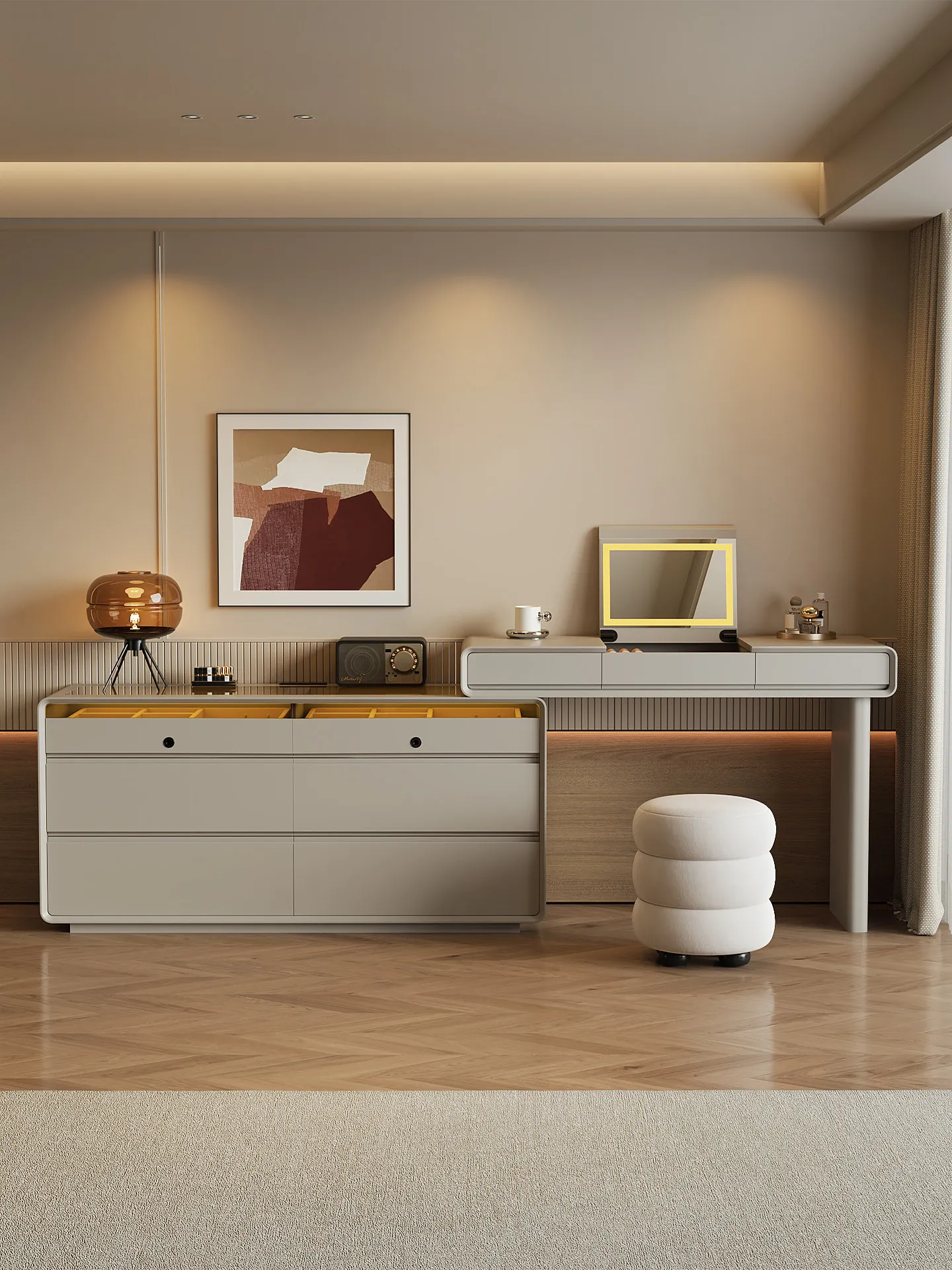 

ZML dresser storage chest integrated modern simple bedroom high-end makeup table jewelry cabinet