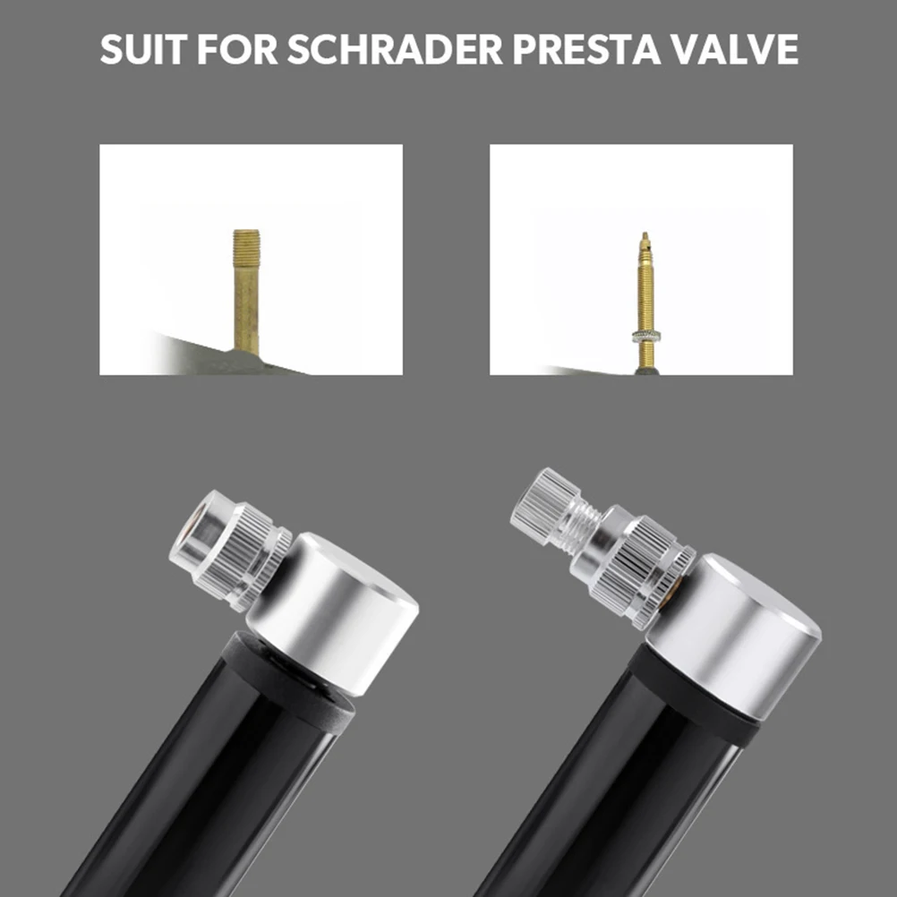 

Aluminum Alloy Portable Tire Inflator Air Pump Durable Cycling Lightweight Secure Thread-On Connection No Air Leaks