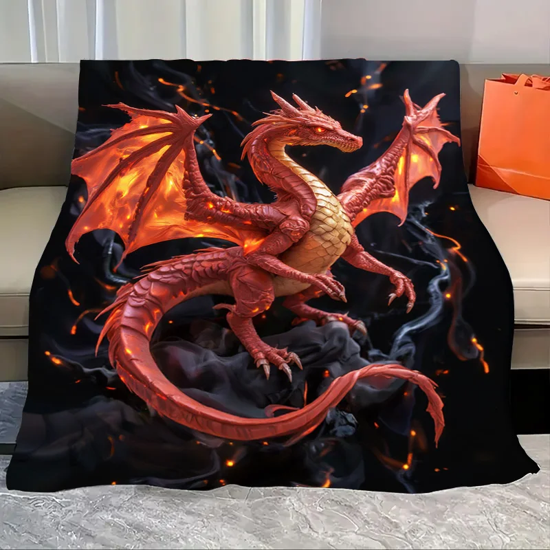 

Фланелевое одеяло-мягкое, легкое, всесезонное, с принтом пламенного дракона, мягкое, уютное детское одеяло для мальчиков и девочек