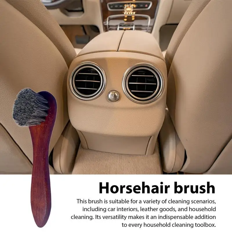 Horsehair Shoe Brush Horse Hair Shoe Brush With Ergonomic Handle Shoe Polish Brush Furniture Brush With Dense Soft Bristles For