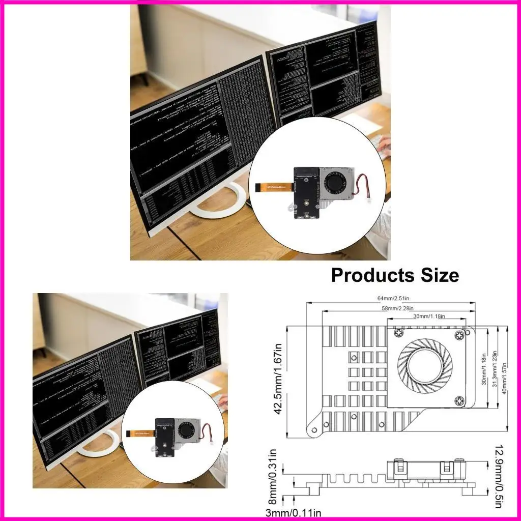  Advanced PCIe to M.2 Board Cooling Fan for 5 Variable Speed Fan