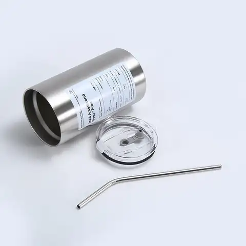 600ML Stainless Steel 304 Insulated Cup with Straw Double-Layer Reusable Tumbler for Iced Americano Coffee Cold Water Portable