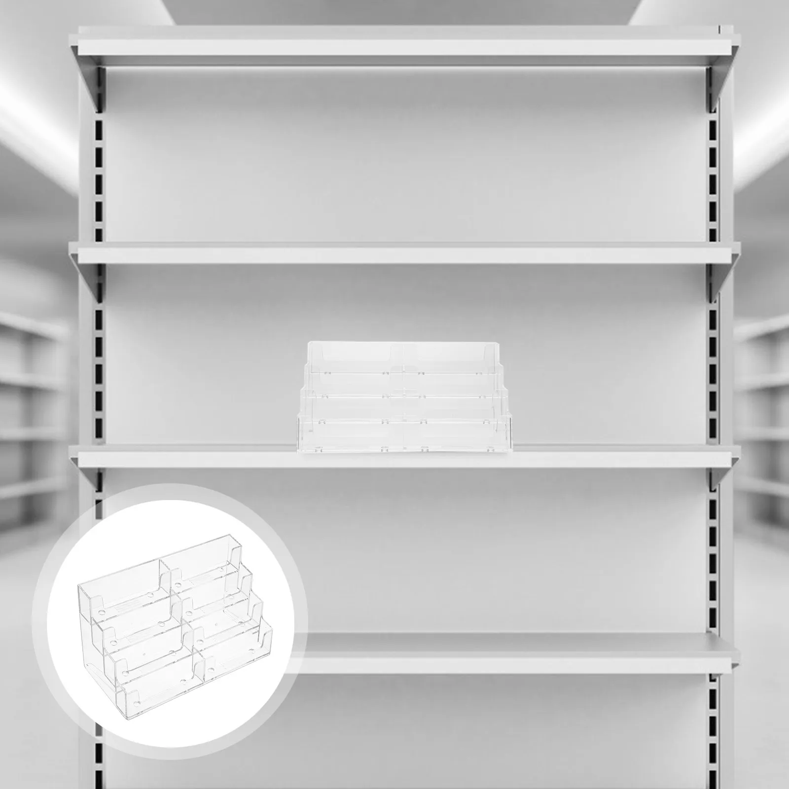 1Pcs Business Card Holder Transparent Acrylic Box Compact Organizer Office Stationery Table Storage Box for Notes