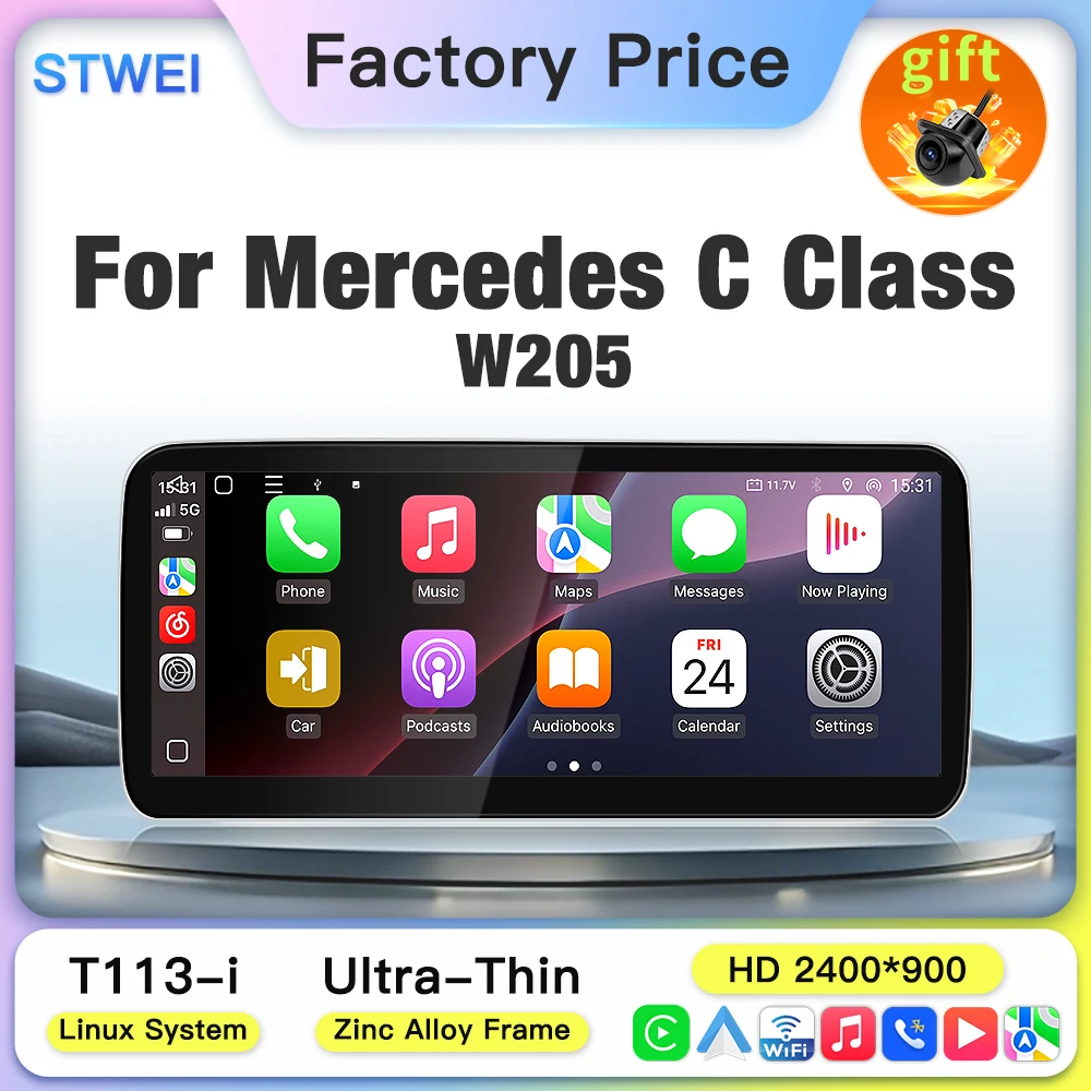 10.25 12.8Inch Linux Wireless CarPlay NTG5.0 Touch Screen Autoradio For Mercedes Benz GLC W205 X253 W447 Car Multimedia Player