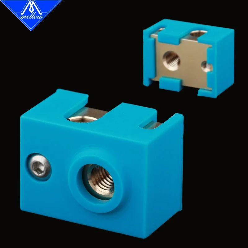 Mellow 1Pcs High Quality All-metal Dual Extrusion E3D V6 Brass Heater Block For High Temperature Pt100 J-head 3d Printer  Hotend