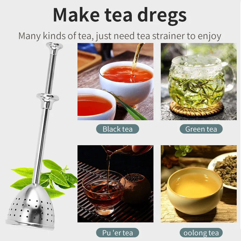 Stainless Steel Tea Infuser Sphere Mesh Tea Strainer Coffee Herb Spice Filter Diffuser Handle Tea Ball Tea Spoon Infuser Filter