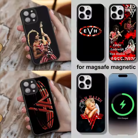 E-Eddie Van H-Halen Phone Case For iPhone 16,15,14,13,12,11,Plus,Pro,Max,Mini Soft Magesafe Magnetic Wireless Charge