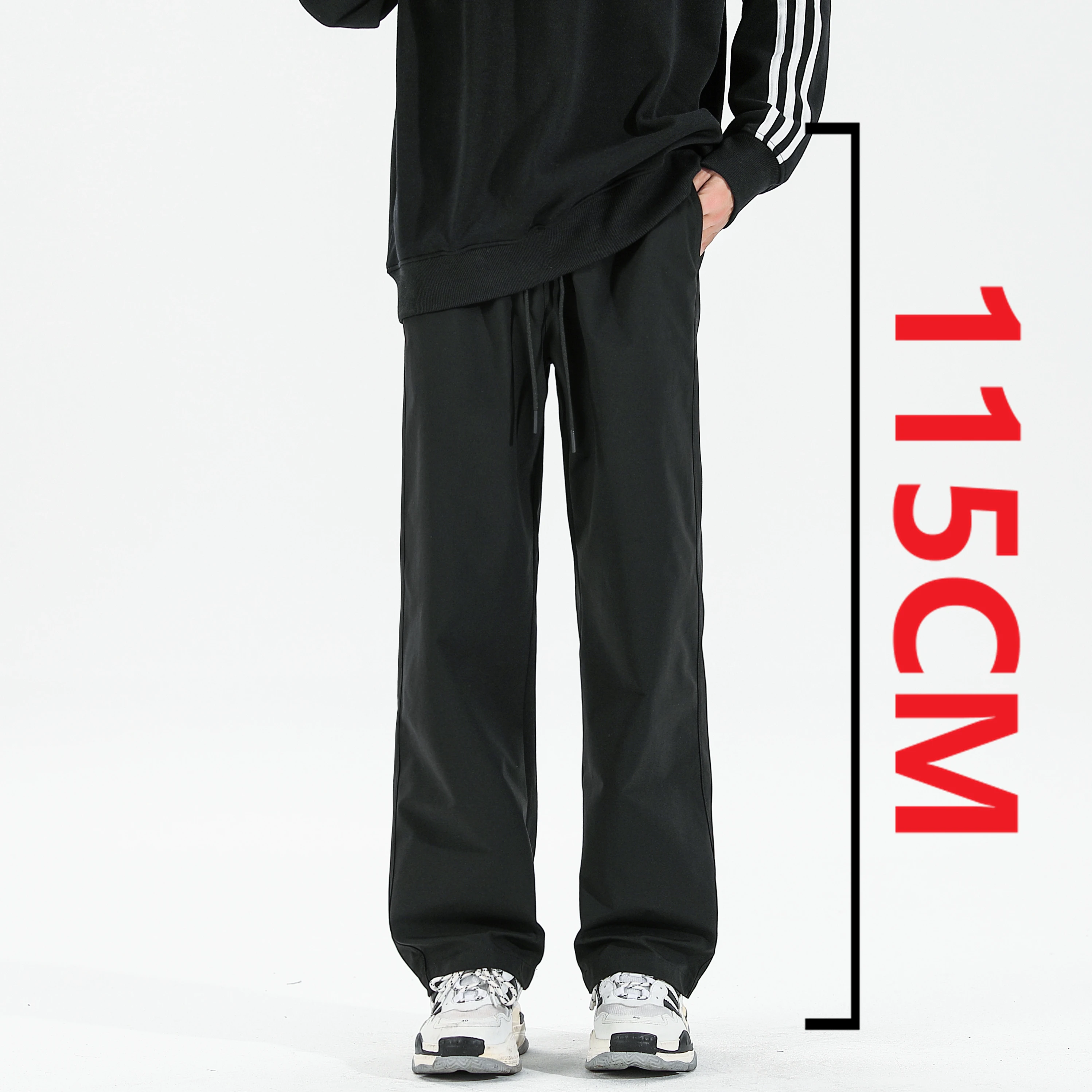 

Летние тонкие стильные 190 высокие мужские быстросохнущие брюки очень длинной длины 115 см, прямые цилиндрические спортивные американские свободные широкие брюки