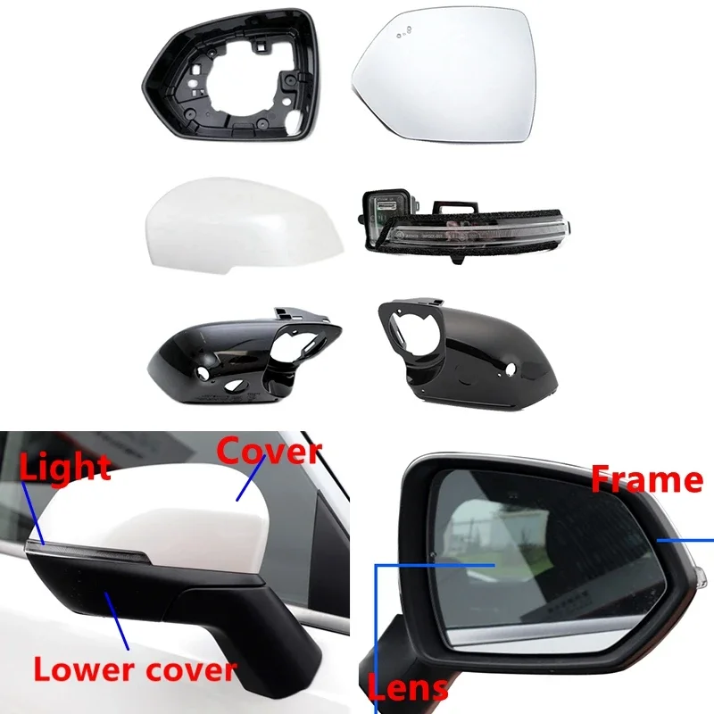 For Great Wall HAVAL H6 2022 Car Rearview Mirror Cover Frame Glass Lens Turn Signal Light Lower Cap