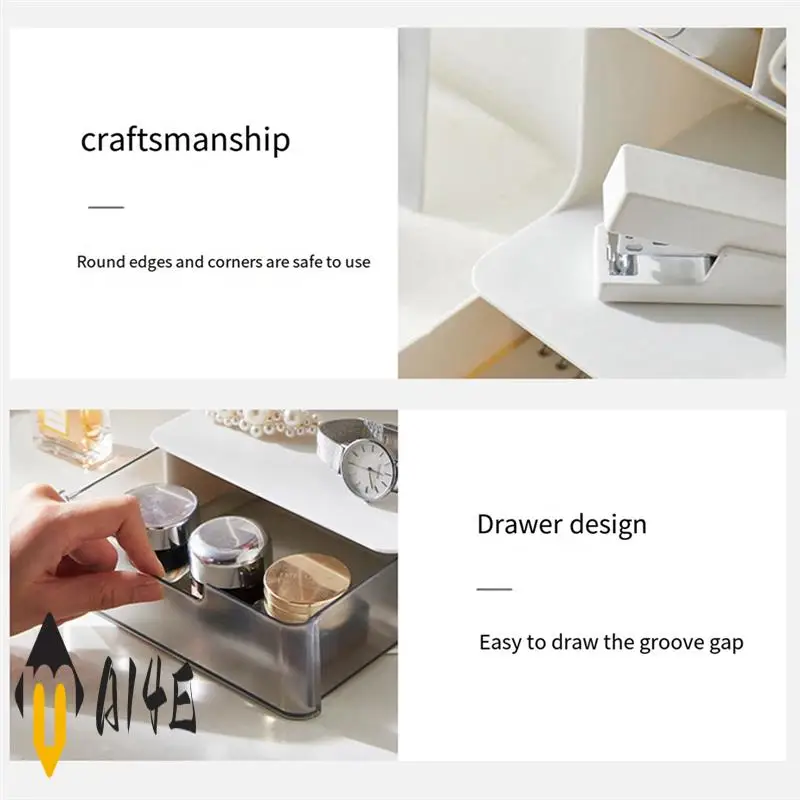 Multifunctional Pen Holder Storage Box Drawer Multi-Layer Dustproof Desktop Office Supplies Storage Box