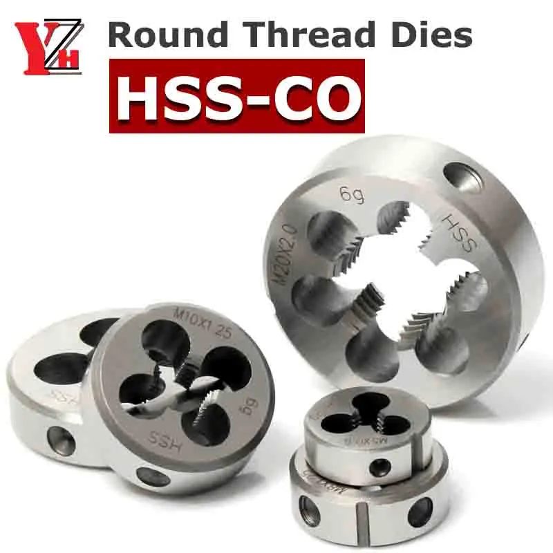 

HSS-CO M35 8% Thread Die Metric Round Dies Standard Teeth Cutting Tool Right Hand External Thread For Stainless Steel M2 ~ M42