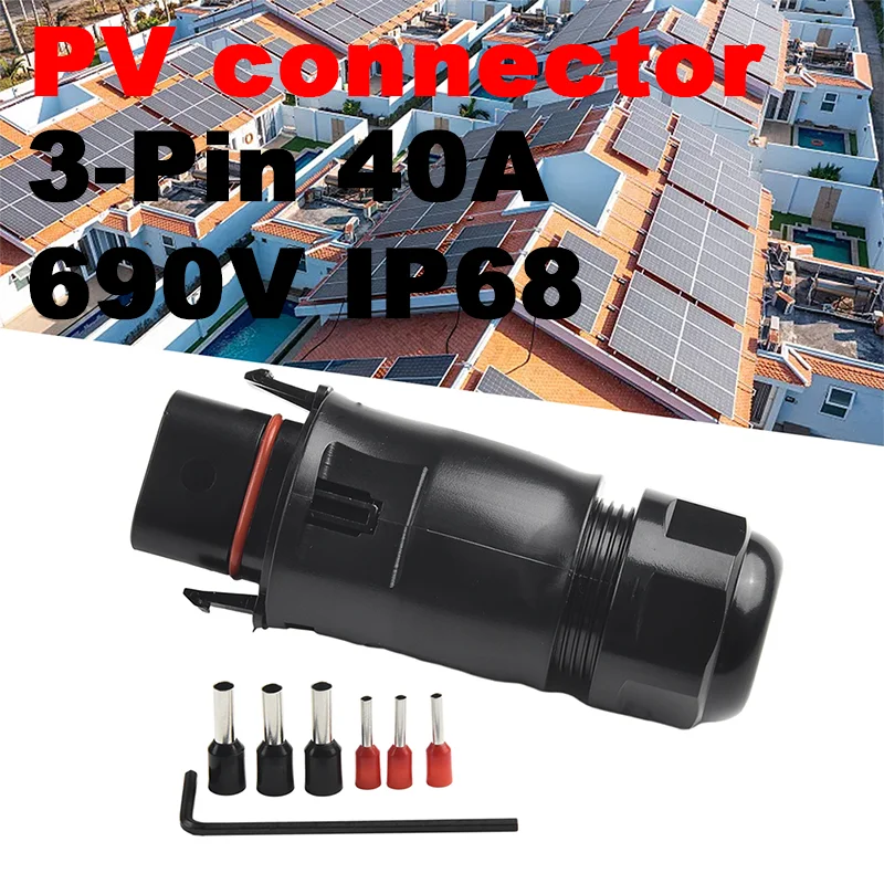 1Pcs PV Connector For Deye LY01 Connector Connection Cable Micro Inverters Of The M60/M80 Series Screwed 40A 690V PV Connector