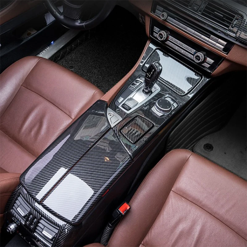 Accessories For BMW  5 Series 6GT E60 F10 G30 G32 Carbon Fiber Car Stowing Tidying Armrest Box Stickers Cover Trim Car Styling