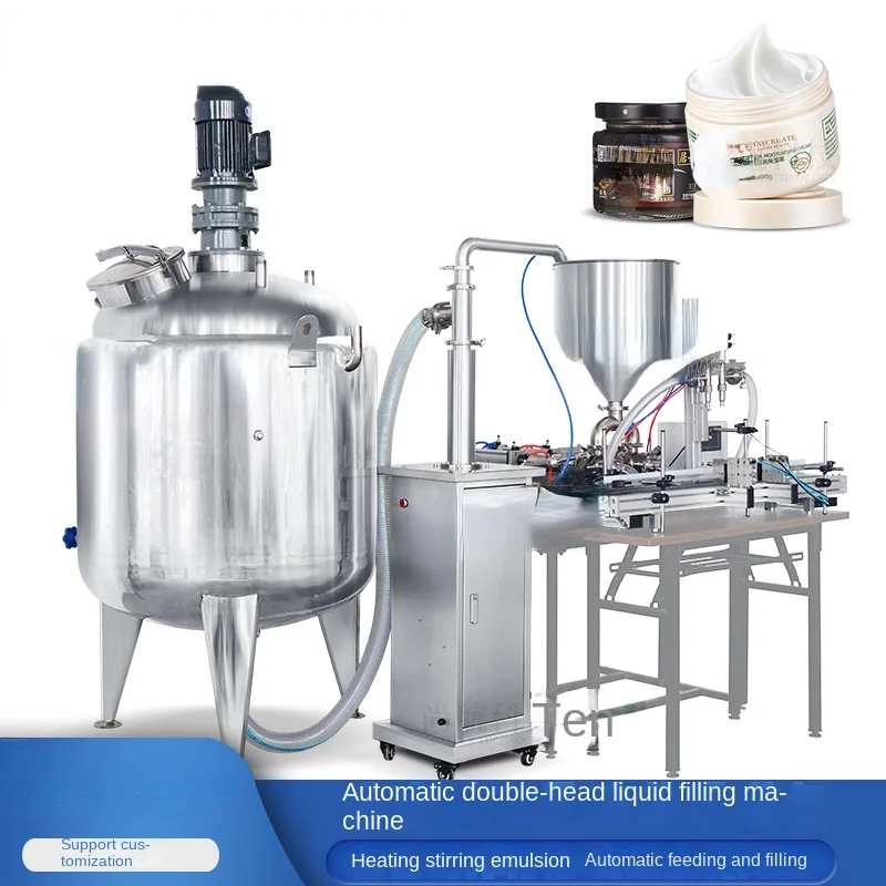 Desktop Small Automatic Piston Filling Machine Automatic Feeding Pump Electric Heating Tape Agitator Tank