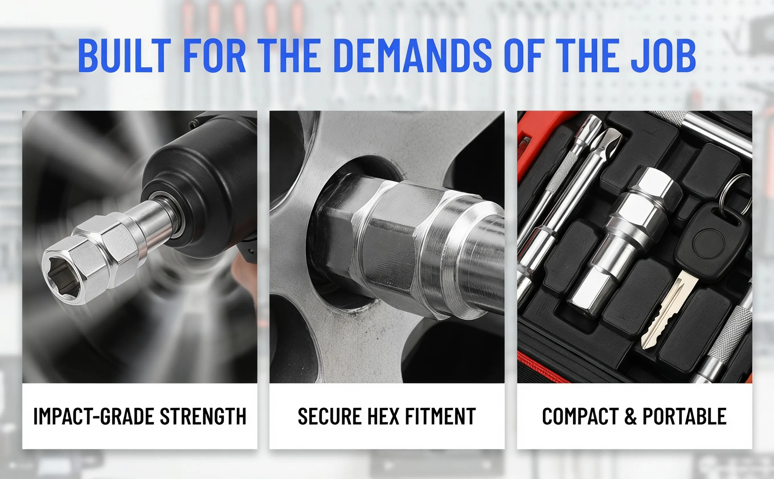 Hex Nut Socket Steel Wheel Hub Nut Tool Compact Lightweight Impact Socket for Auto Repair Impact Sockets Automotive Tool