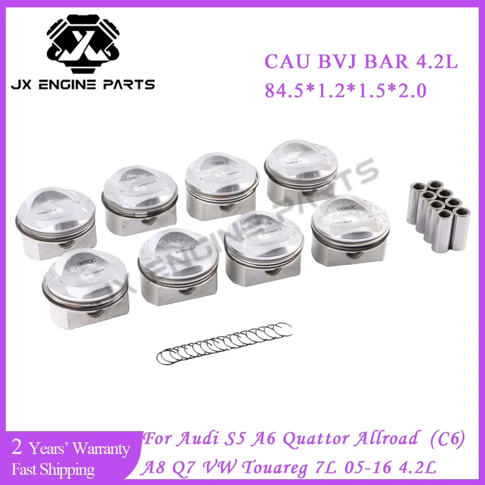 Conjunto de Pistão e Anéis de Pistão para Audi 4.2 S5 A6 Quattro Allroad C6 A8 Q7 VW Touareg 7L 7P 4.2L V8 05-16 CAUA BVJ BAR CGNA