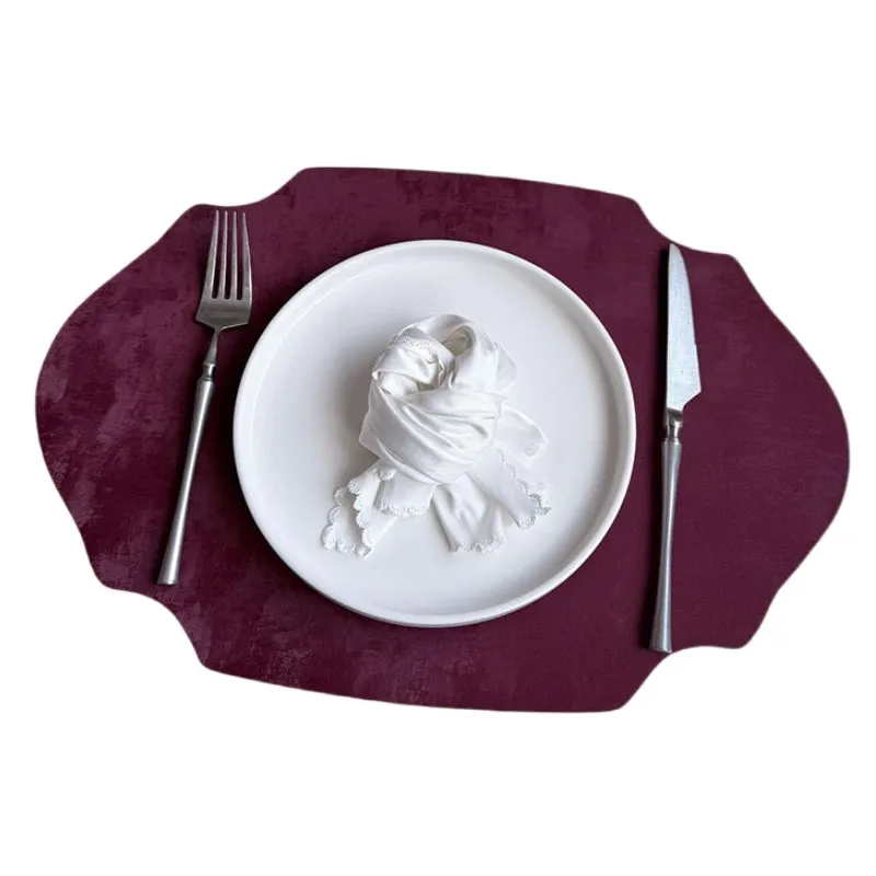 

1/4/10 шт. красные роскошные салфетки овальной формы, скандинавские настольные кожаные салфетки, изолированный коврик для журнального столика, коврик для кафе, Рождественский подарок