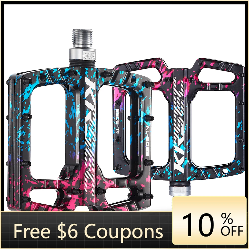 

STLF Ultra-Light Anti-Slip Palin Pedals Widened Camouflage Aluminum Alloy Universal Fit for Road Bicycles Cruisers Mountain Bike