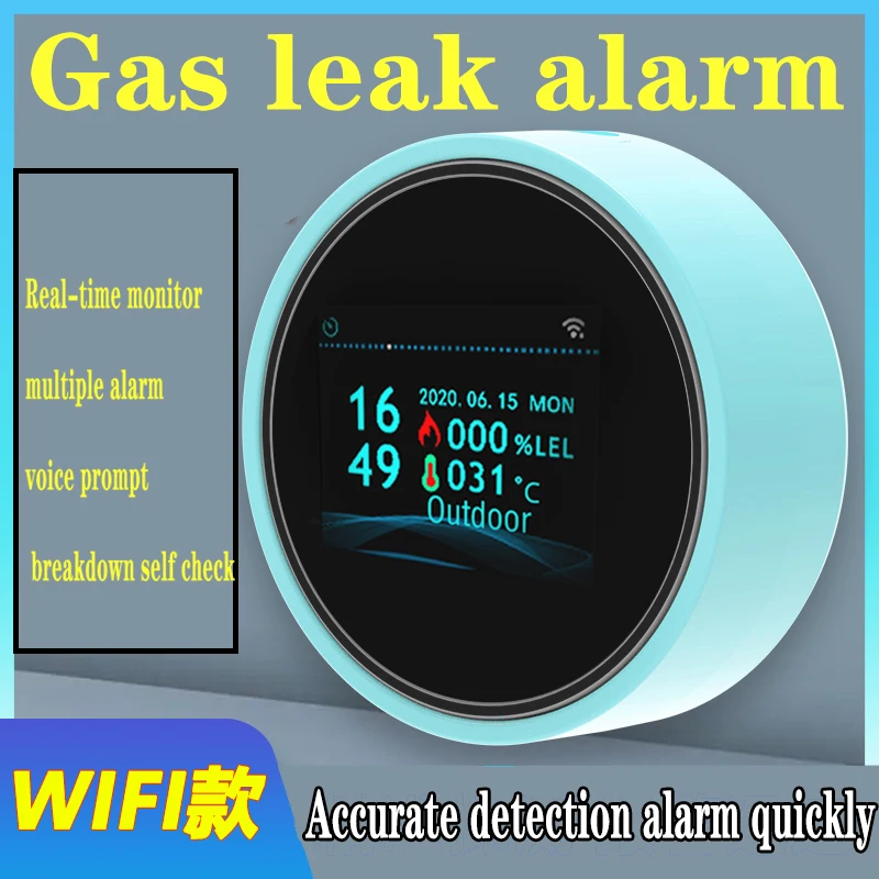 WiFi Alarme de Fumaça Detector de Gás de Incêndio Fumar Fogo Monóxido de Carbono Alarme de Vazamento de Gás Venenoso Sistema de Segurança Em Casa Fireman Monitor