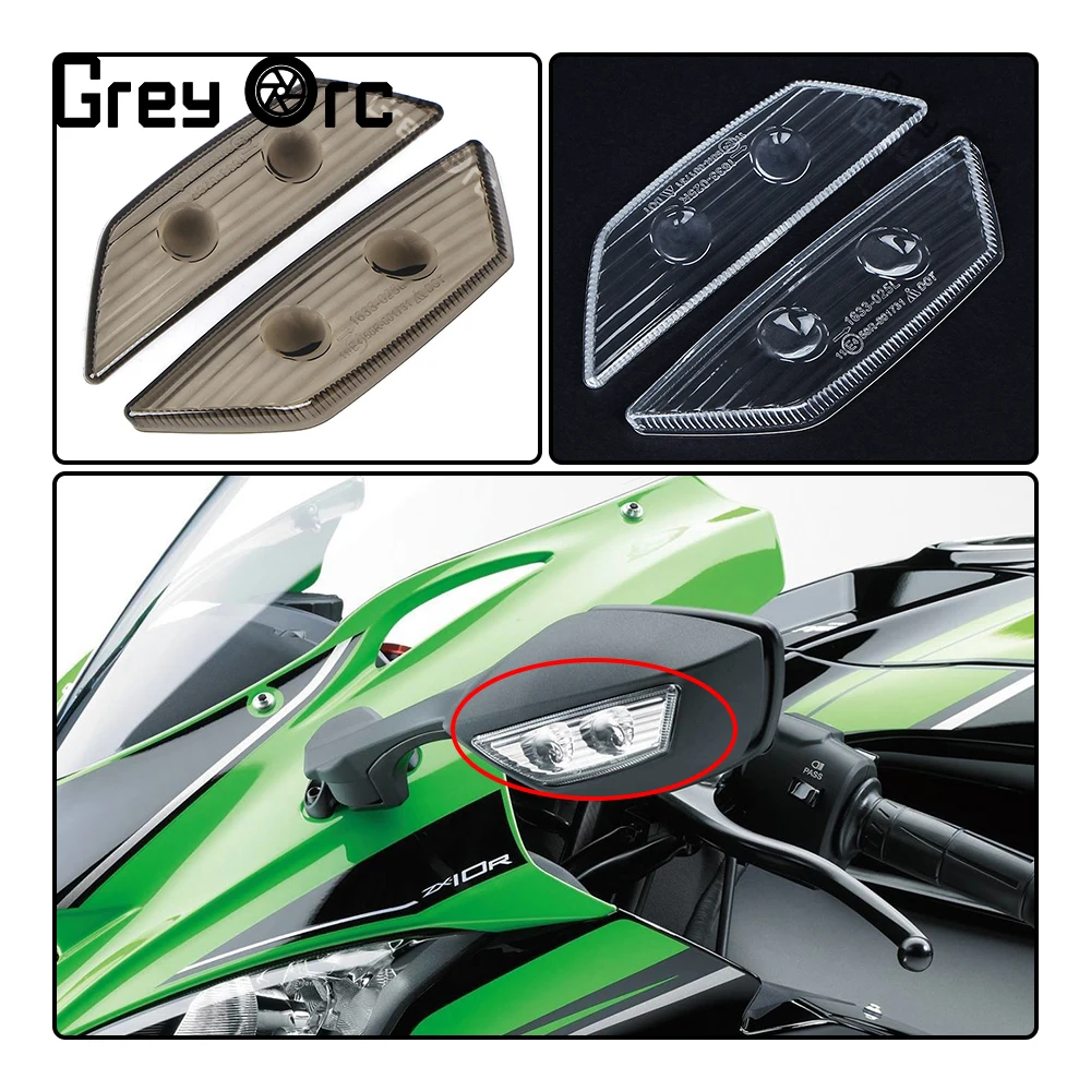 

2 Pcs Turn Lights Side Mirrors Turn Signal Lamp Cover For For Kawasaki Ninja ZX-10R ZX10R ZX 10R 2019 2020 2021 Rearview Mirror