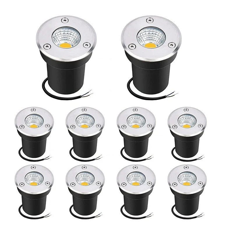 6PCS Outdoor Waterproof LED Buried Light DC12V Garden Terrace Lighting LED Underground Lawn Light Stainless Steel Cover