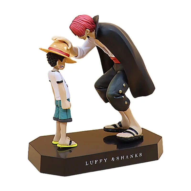 18cm One Piece Shanks Put Straw Hat On Luffy Classic Scene Anime Figure Model Statue Collection Desktop Decoration Ornament Toys