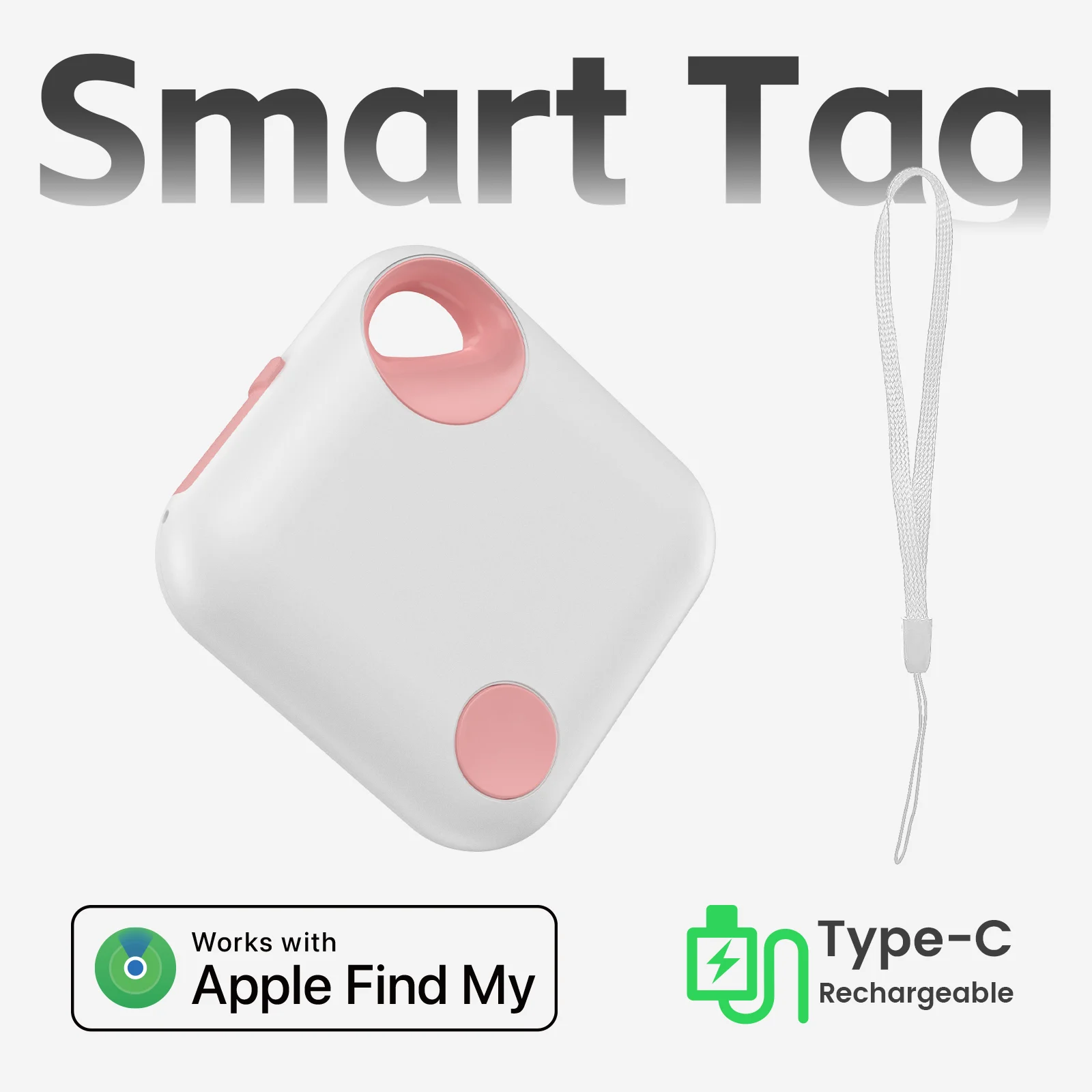 Typ-C Tragbarer Langstrecken-Tracker Positionierung Fernortungsgerät für Apple Find My APP Schlüssel Tasche Spielzeug Smart Tag für iOS iPhone