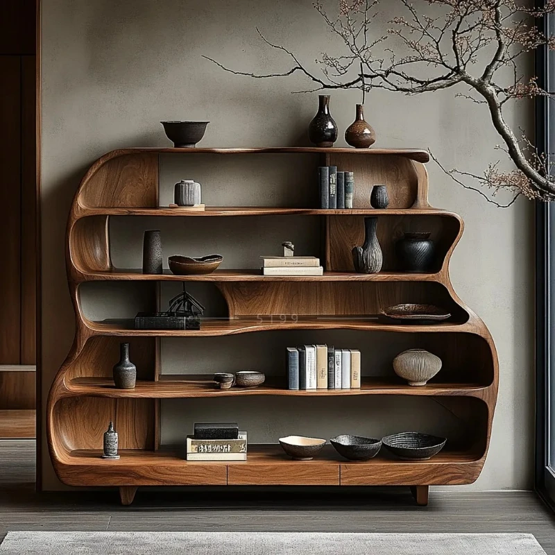 

A Solid wood Bogu frame Chinese simple modern Duobao Pavilion tea set floor rack