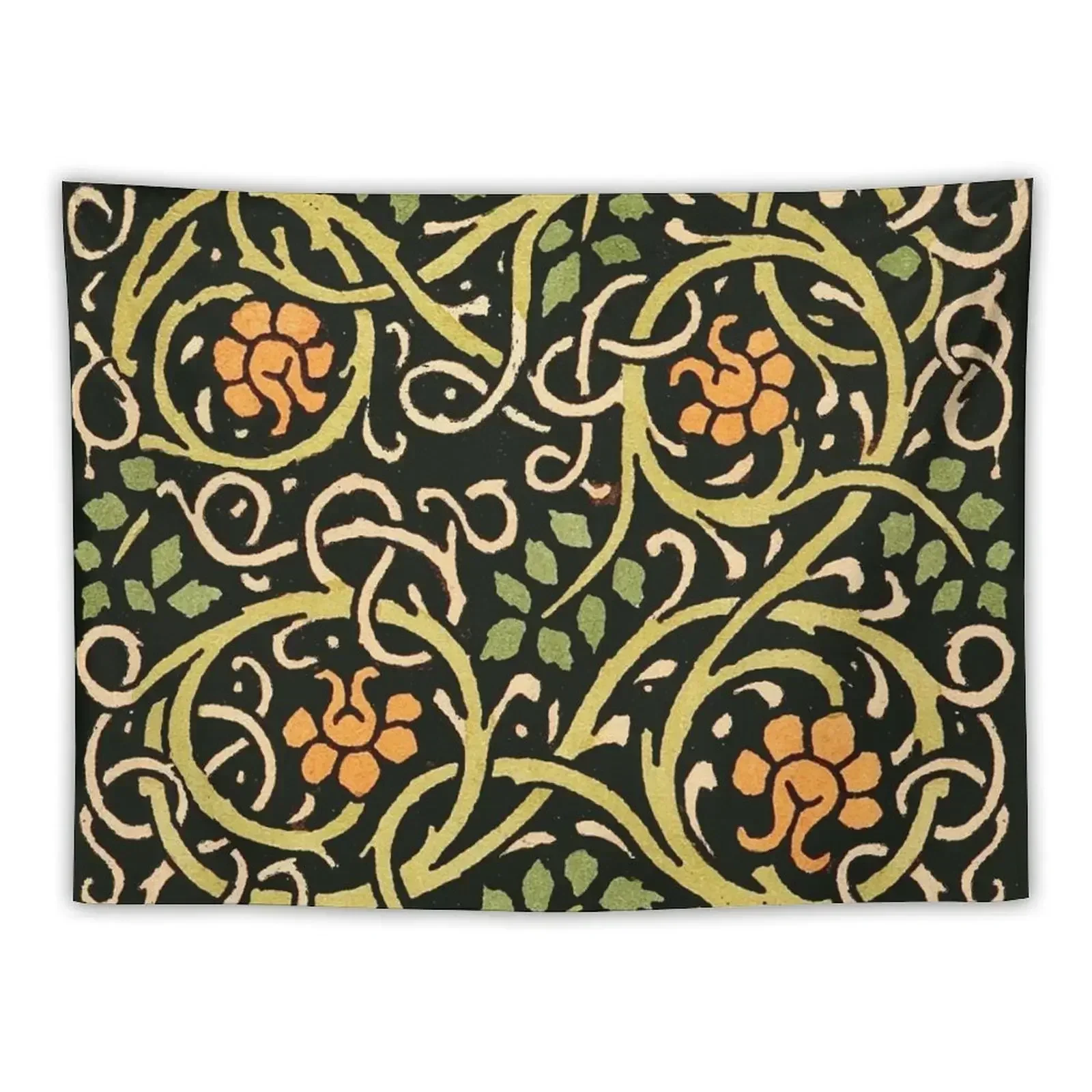 William Morris Black Floral Art Print Design Tapestry Room Ornaments Room Decorator Tapestry