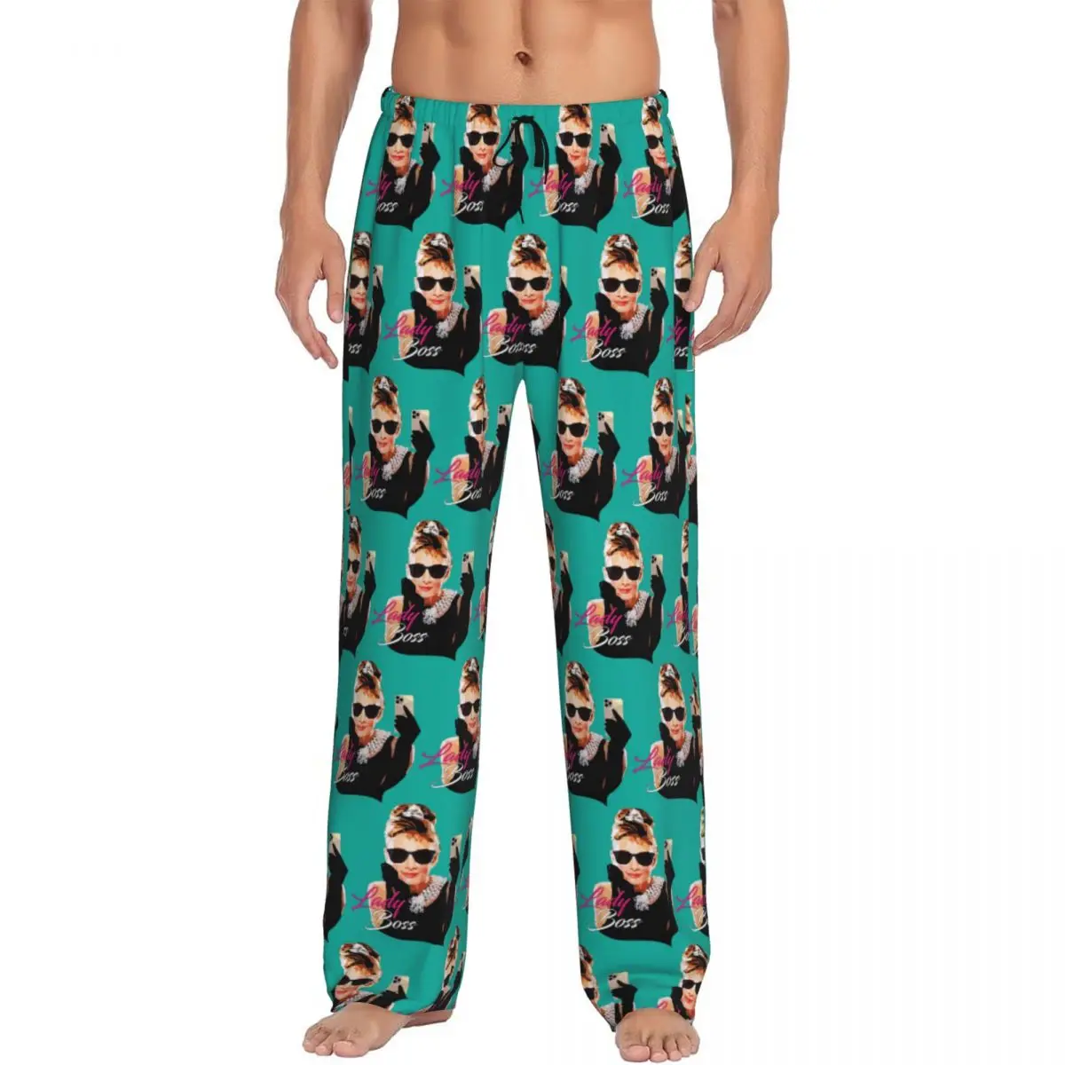 

Custom Hepburn Audrey Hepburn Pajama Pants Men Sleepwear Sleep Lounge Bottoms with Pockets