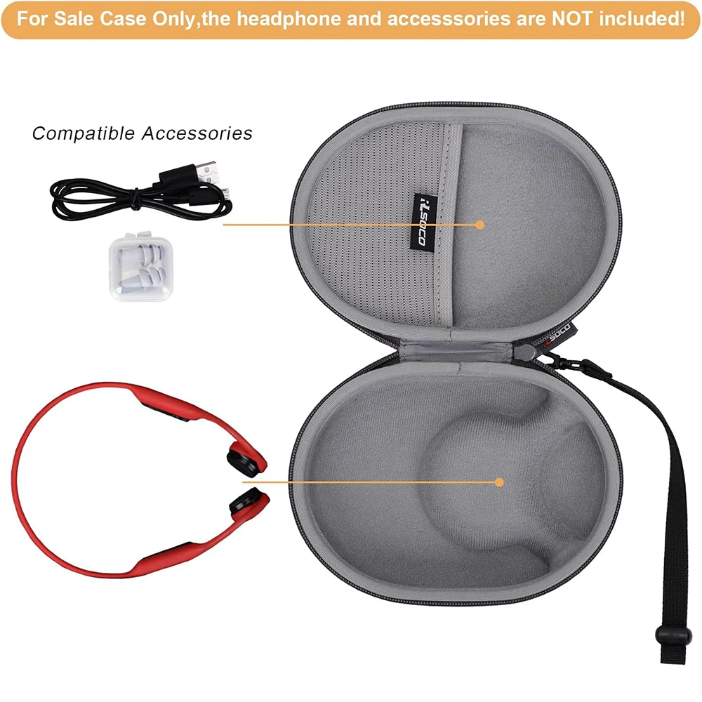 Hard Storage EarphoneCase for Shokz OpenRun/Trekz Air/Titanium Mini/Lenovo/Philips Bone Conduction Headphone Travel Carrying Bag