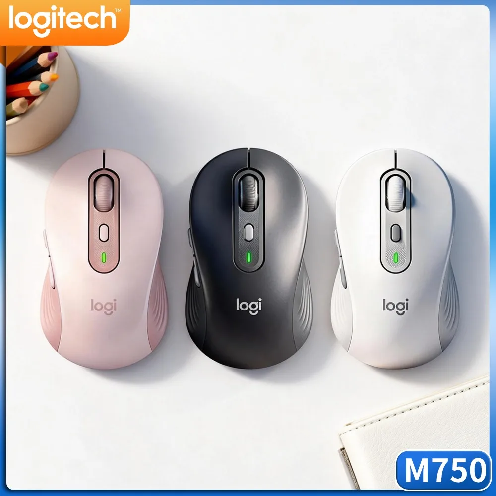 Ergonomic M750 Silent Mouse Soft Anti Slip Grips Bluetooth 2.4G Dual Modes Twenty Four Month Battery Work Desk Practical Pick