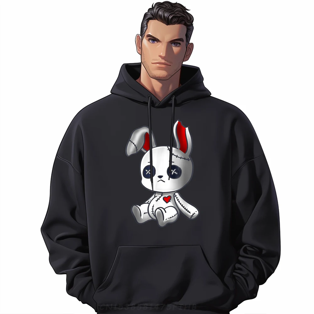 

Groupdesign Long Sleeve Sweatshirt Labor Day Graphic Round Neck Hoodies Mens Hoodies Kawaii Bunny