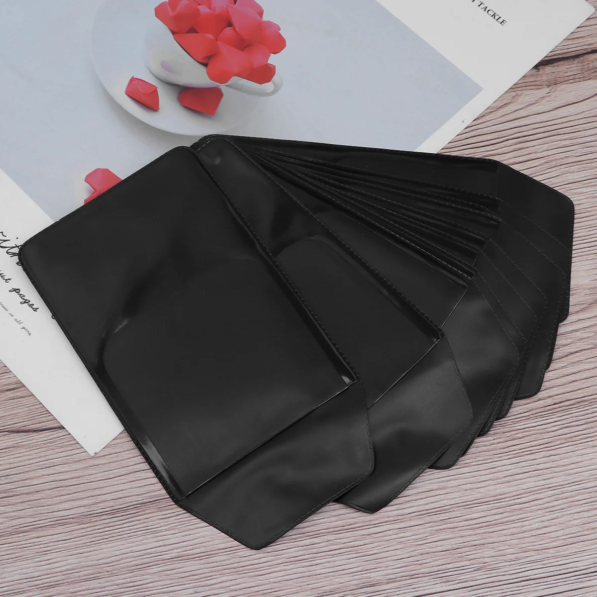 

10 Pcs PVC Waterproof Case Pencil Bag for School Office Travel Black Pen Protector Pen Pouch Pocket Protector