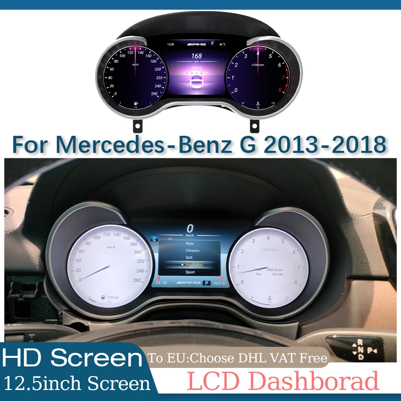 Linux Car Speed Meter For Mercedes Benz G Class LCD Digital Cluster Virtual Cockpit Head Unit Accesorries Dashboard Display