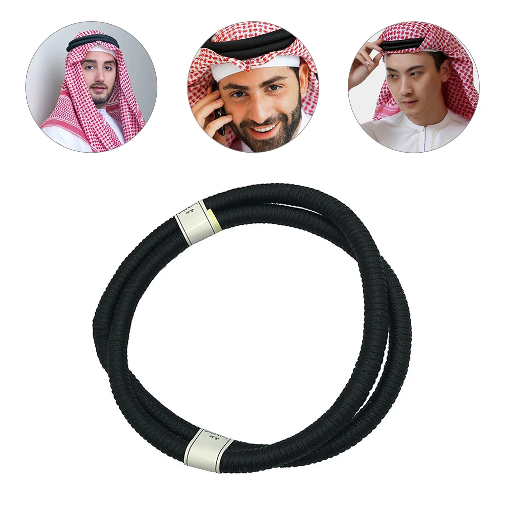 Saudi Men's Hairband Arabian Costume Headband Twine Headwear Accessory Pu Scarf Rope Accessories Man