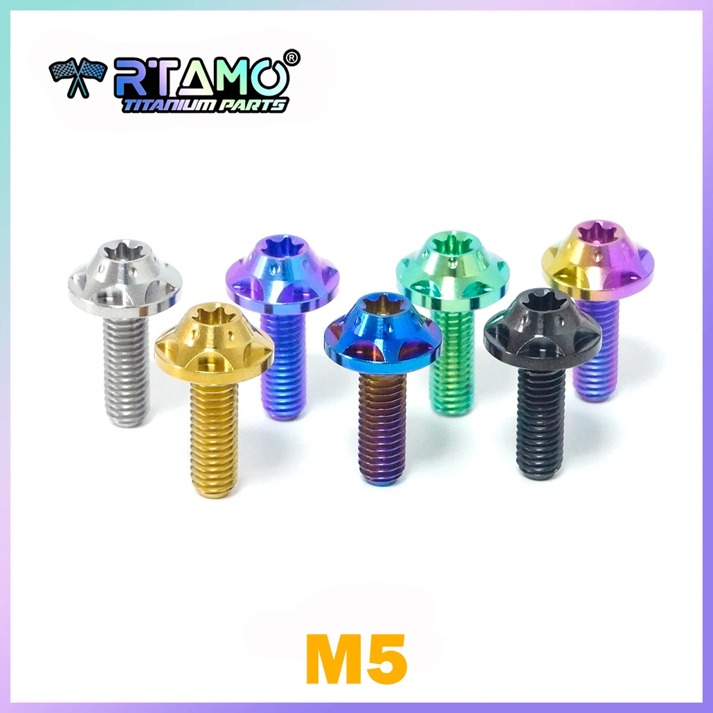 RTAMO مسامير التيتانيوم Gr5 M5X10/15/20/25/30 مسامير حاجب الزجاج الأمامي لتعديل الدراجة النارية (قطعة واحدة)