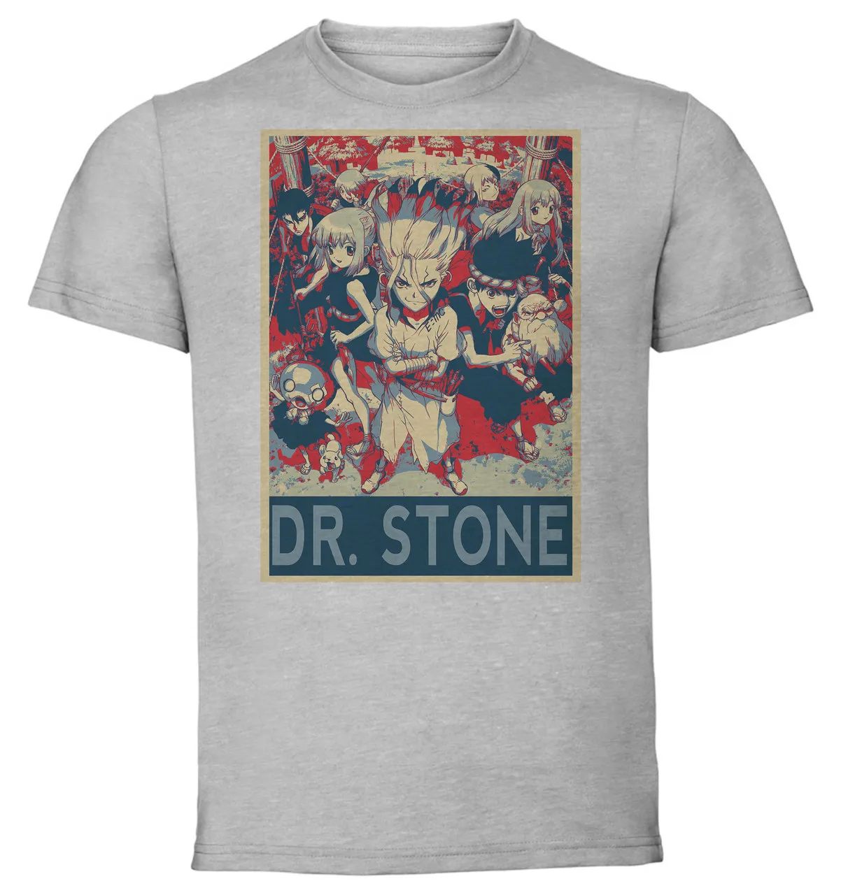 T-Shirt Unisex - Grey - Propaganda - Dr Stone Characters