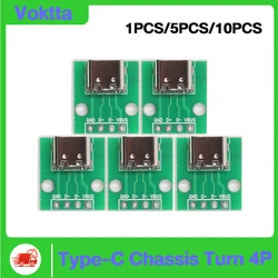 10/5/1 pz USB Tipo-C Breakout Board Martinetti 3.1 Connettore Femmina Martinetti Porta di Ricarica Presa Con filo di saldatura PCB Bordo Convertitore