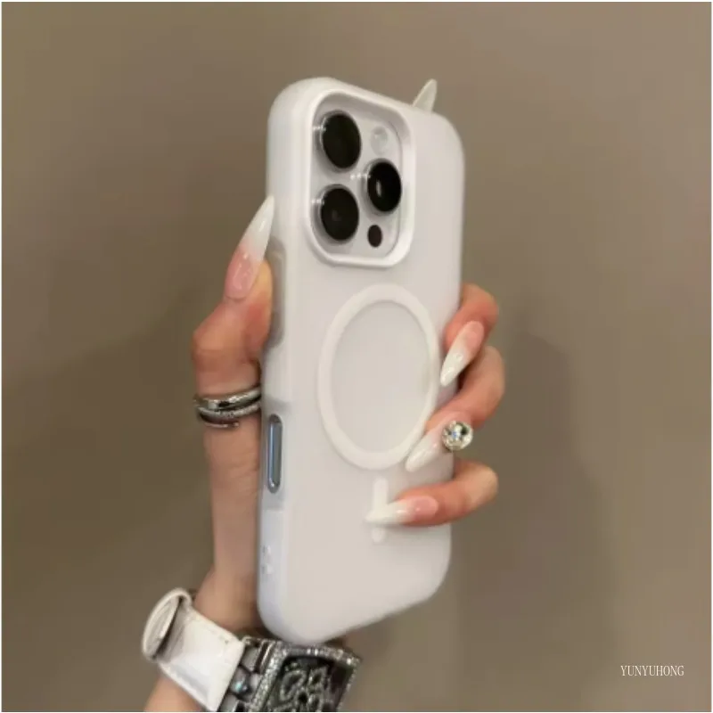 

Candy Color 2 IN 1 for Magsafe Phone Case for IPhone 17 16 15 14 13 12 11 Pro Max Magnet Wireless Charger Matte Soft Cover Fund