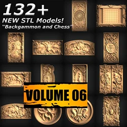 132+ Backgammon STL and Chess 3D STL models collection for CNC