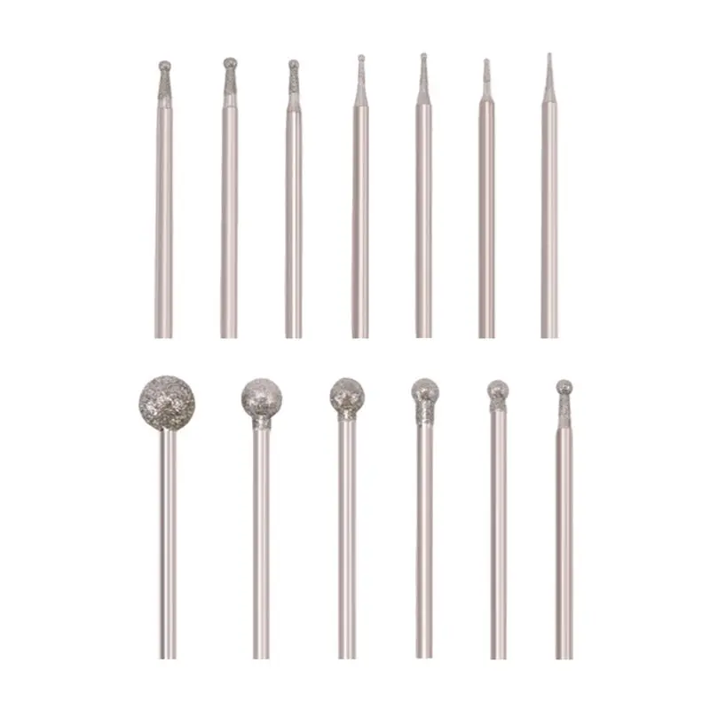 2025 الاتجاه 13 قطعة الكرة شكل الماس لدغ الماس شنت طحن الأزيز حجر نحت مجموعة مع 3/32 بوصة مغزل لأداة دوارة