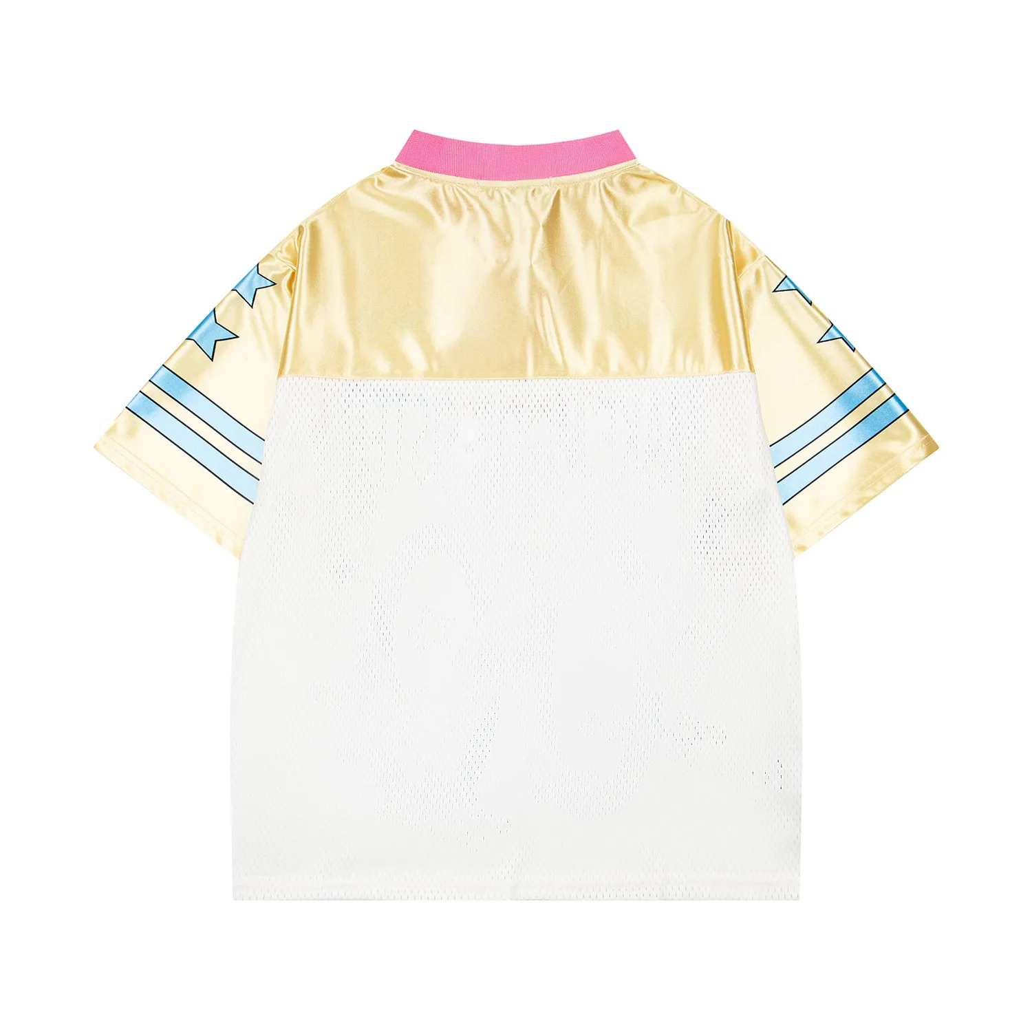Summer Male and Female Couples Animation Printing Mesh Short-sleeved T-shirt Loose Age-reducing Contrasting Casual Top