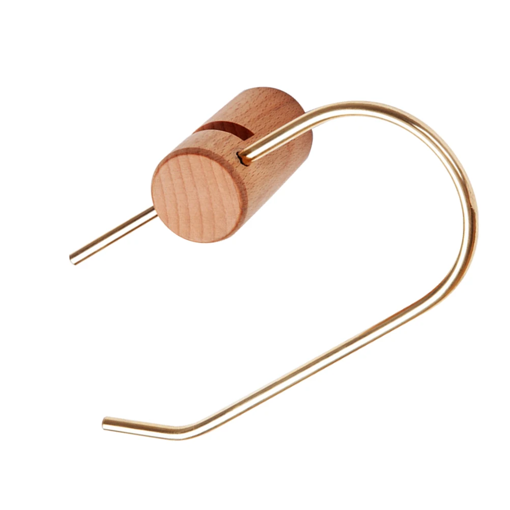 

Wooden Copper Toilet Paper Holder Roll Rack Practical Shelf Bathroom Supplies Modern Design Durable Safe Storage Quick