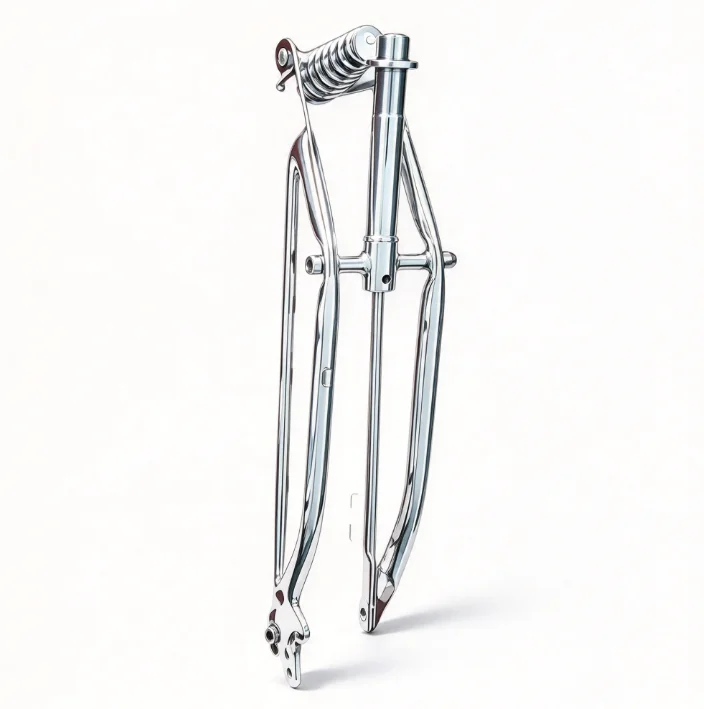 26 Inch Beach Cruiser Bike Retro Disc Brake Plating Front Fork Cycling Replacement Part Vintage Style Bicycle Accessory Upgrade